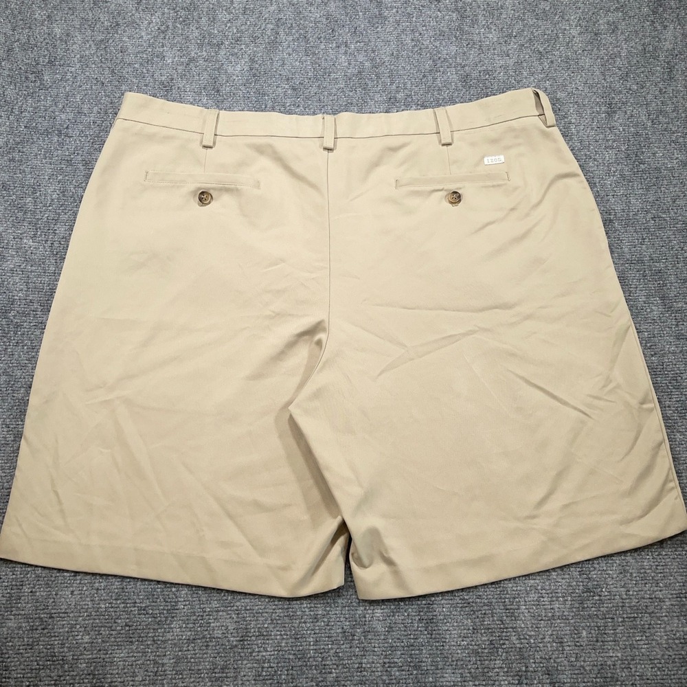 IZOD Chino Shorts Casual Mens 42" Khaki Stretch 9" Inseam Flat‎ Front Pockets - Picture 5 of 12